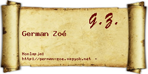 German Zoé névjegykártya