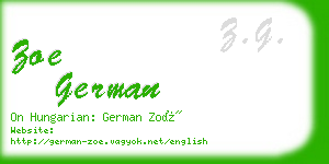 zoe german business card